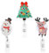 3pcs Bobines de Badge de Noël, Bobines de Badge Rétractables pour Infirmières de Vacances Porte-Badge Mignon en Forme d'Élan Bobines de Badge d'Arbre de Noël pour Infirmière Étudiant Enseignant
