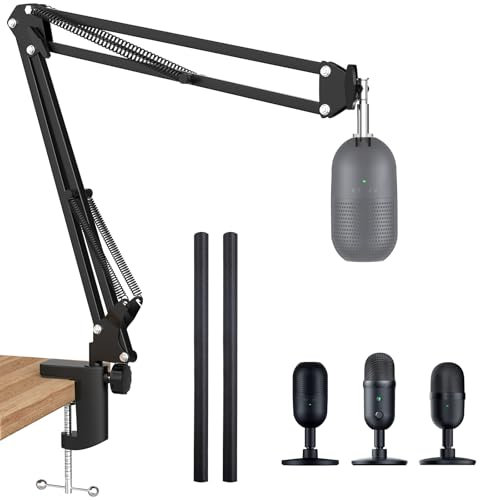 Seiren V3 Mini-Galgenarm – Mikrofonarm für Razer Mini, Seiren V2, Seiren X und die meisten Mikrofone, verstellbarer Galgen-Scherenarmständer mit 0,95 cm auf 1,6 cm Adapter von SUNMON