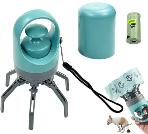 Pelle à excréments de chien, nettoyeur de déchets pour animaux de compagnie compact et portable, ramasseur de déchets avec distributeur de sacs pour petits, moyens et grands chiens, pelle à excréments