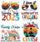 Cruise Door Magnets Decorations, 4 Pcs Family Cruise Magnets 2025 with Retro Nautical Vacation Design, Family Trip Magnetic Door Signs for Ship Cabin Decor