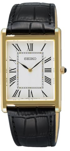 Seiko Herren Analog Uhr mit Leder Armband SWR104P1