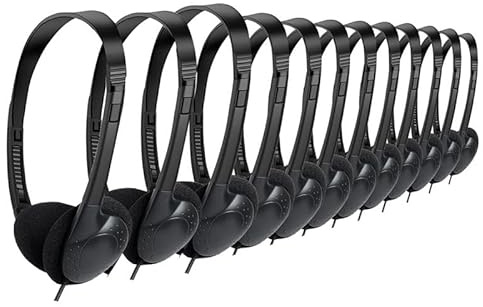 Aboiledy 12 Pack Classroom Headphones, Earphones 3.5MM Audio Headset, Kids Headphones Bulk for Classroom School Students, Wired Headphones for Students Children Toddler Teens