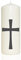 WB wohn trends Spruchkerze, religiöses Kreuz, grau, 20cm, 765g d8cm, Kerze mit Spruch, Brenndauer ca 70 Std