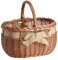 e-wicker24 Alles aus Weide Einkaufskorb Weide Geflochtener Korb mit Henkel Aufbewahrungskorb Leicht Picknickkorb Geschenkkorb Leer Vintage Korb Aufbewahrung Geflochten (Grün)