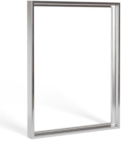 Bildershop-24 Schattenfugenrahmen mit Schattenfuge Lemgo Rahmen für Keilrahmenbilder und Leinwände 20 X 30cm Silber poliert