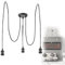 Hängelampe Vintage Stahl Industrie Design Hängeleuchte Küche Esszimmerlampe (Küchenlampe, 3 Flammig, Pendellampe, Retro, Höhe 100 cm, Schwarz, E27 Fassung)