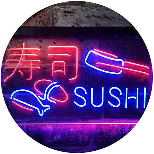 ADVPRO Sushi Shop Japan Food Dual Color LED Barlicht Neonlicht Lichtwerbung Neon Sign Blau & Rot 300 x 210mm st6s32-i3310-br