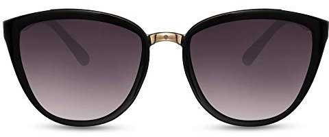 Cheapass Sonnenbrille Moderne Cat-Eye Brille schwarz mit dunklen Verlaufsgläsern UV400 geschützt Frauen