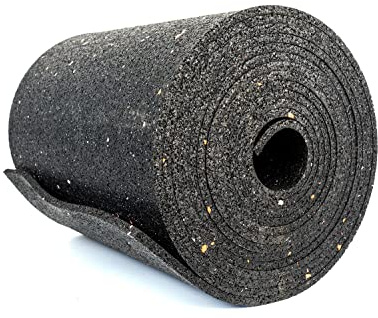 Antirutschmatte Gummimatte Ladungssicherung 5000x250x6mm Rolle rutschfeste Matte für Anhänger LKW Kofferraum Bautenschutzmatte Gummigranulat Schwarz chemikalienresistent Bodenmatte