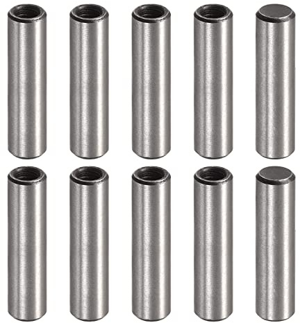 uxcell M5 Internal Thread Dowel Pin 10pcs 8x30mm Chamfering Flat Carbon Steel Cylindrical Pin Bed Bookshelf Metal Devices Industrial Pins