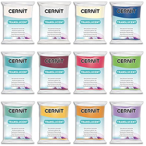 Cernit (une marque Clairefontaine) CE0920012K01C - CERNIT TRANSLUCENT 12 X 56 G PACK ASSORTI
