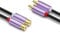 J&D RCA Cable, Gold Plated 2 RCA Male to Female Stereo Audio Extension Cable Purple Aluminum Alloy Shell for Mixer Amplifier Speaker, 0.9 M