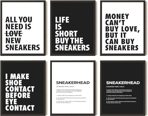 KBKBART Sneaker-Poster, cooles Sneakerhead-Raumdekor für Jungen-Schlafzimmer, Schuhposter, minimalistische Hypebeast-Malerei, Bilder für Teenager, Wanddekoration