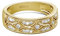 Jeulia 925 Sterling Silber Ringe Milgrain Rundschliff Damen Band Jubiläum Versprechen Ringe mit Schmuckschatulle für Sie Frauen Mädchen (Gelbes Gold, 66(21))