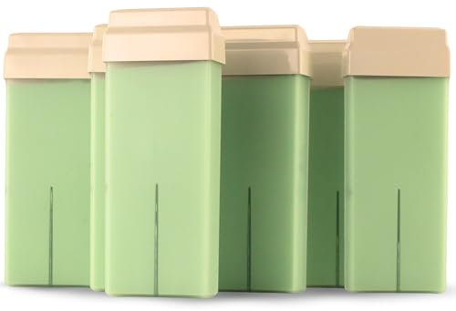 Haus-Held® Aloe-Vera-Wachs für empfindliche Haut - 6 Stück - 100 ml - Enthaarungswachs - Heißwachs zur Haarentfernung - Universelle Rolleneinheit für Wachserhitzer