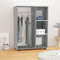 Myheimly Kleiderschrank Grau Sonoma 80x40x110 cm Holzwerkstoff Kleiderständer mit viel Stauraum, Garderobe mit Rollen, Garderobenständer Garderobenschrank, Räuchereiche