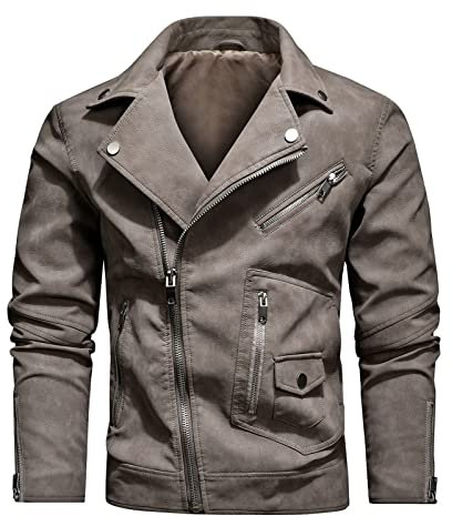 Generico Giacca Pelle Uomo Moto Giubbotto Vintage Invernale Imbottita Caldo Ecopelle Leather Jacket Giacche Uomo Chiodo Pelle Uomo Moto Bomber Invernale UomoGiacchetto Invernale Uomo