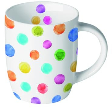 Ambiente Porzellan Tasse Tee/Kaffee Kindertasse 0,2l bunte Tupfen Frühling Sommer Party Geburtstag serie polka dots