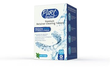 Dental Retainer Cleaning Tablets, 120 Count - for Denture, Mouth Guard, False Teeth and Braces Cleaning