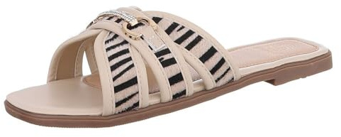 Ital Design Damenschuhe Sandalen & Sandaletten Pantoletten, BJ706-, Textil, Beige Braun, Gr. 37