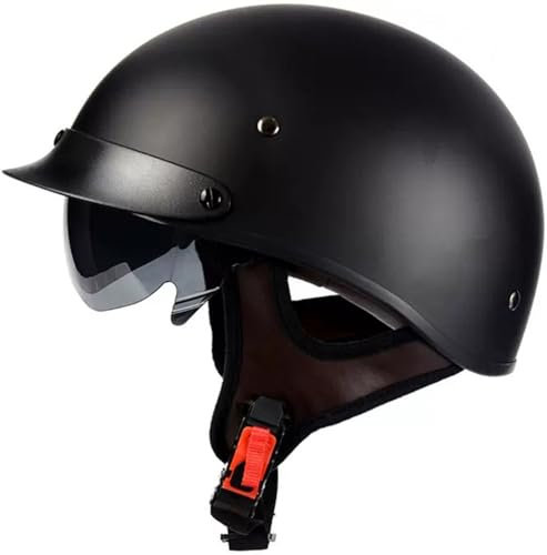 Casco Scodella Portatile, Mezzi Caschi Jet Mezzo Caschi Da Motociclista Vintage Caschi Cromwell Caschi Casco A Scodella Scooter Motorino ECE/DOT Omologato Mezzo Elmetto Da Moto 6,XL