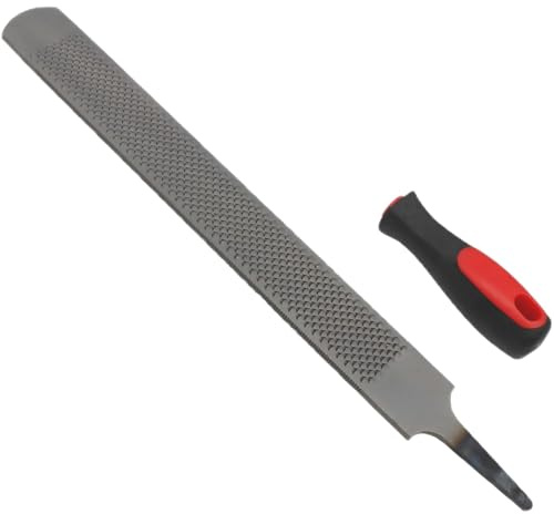 14 Inch Hoof Rasp, Horseshoe File with Rubber Handle, Carbon Steel Farrier File Tool, Suitable for Horse/Goat/Cow/Donkey/Animal Hooves
