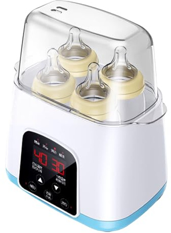 Ccarzzi Baby Bottle Warmer 6-in-1 Multifunctional Portable Bottle Steriliser with LCD Display, Timer, Fast Baby Food Heating & Defrost in Minutes, for Breastmilk or Formula