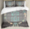 Lunarable Tribal Bettbezug-Set, Traumfänger Wild und Free Pastell Kultur Folk Print, dekoratives 3-teiliges Bettwäscheset mit 2 Kissenbezügen, King-Size-Größe, Türkis / Pfirsich