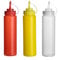 Elandy 3pcs Vide Rechargeable en Plastique Squeeze Sauce Condiment Bouteilles Récipient Assaisonnement Distributeur pour Ketchup Moutarde Sauce Vinaigre Crème Miel Vinaigrette (Couleur Aléatoire)