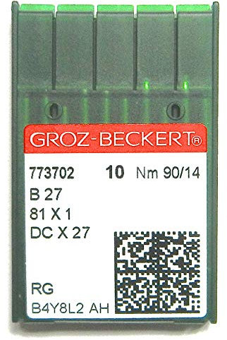Groz-Beckert 10 B 27 Rundkolben 81x1 / DC x 27 Industrie Nähmaschinen Nadeln St. 90/14
