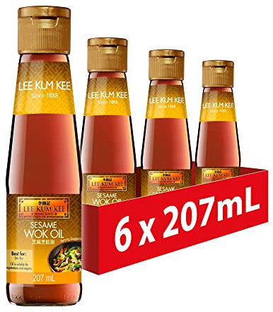 Lee Kum Kee Huile de sésame pour wok, végétalien, 207 ml (lot de 6)