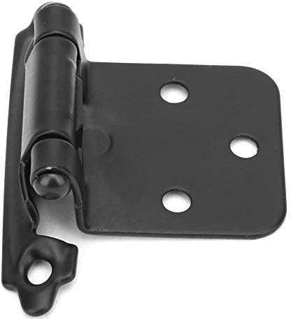 Garosa 10Pcs Steel American Self Closing Spring Cabinet Hinge Cold Rolled Steel for Cupboard Cabinet Door Home Decoration Furniture Improvement Accessories(Negro)