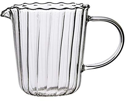 Swirl Clear Wine Glasses,URMAGIC 300/550ml Creative Embossed Stripe Clear Crystal Glass Creamer,Coffee Milk Creamer Pitcher/Serving Pitcher/Sauce Pitcher/Milk Creamer Jug
