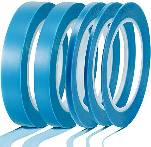 Xuniea 5 Rouleaux de Rubans en Vinyles à Ligne Fine Rubans de Masquage Fins Ruban de Masquage Peinture de Voiture Automobile (1/16 Pouce, 1/8 Pouce, 1/4 Pouce, 1/2 Pouce, 3/4 Pouce)