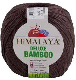 Strickfein Himalaya Deluxe Bamboo Wolle Strickgarn 60% Bambus 40% Baumwolle 100gr 124-23 Dunkelbraun