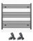 Myhomeware 800mm Wide Straight Anthracite Grey Heated Bathroom Towel Rail Radiator With Valves For Central Heating UK (With Angled Valves, 800 x 700 mm (h))