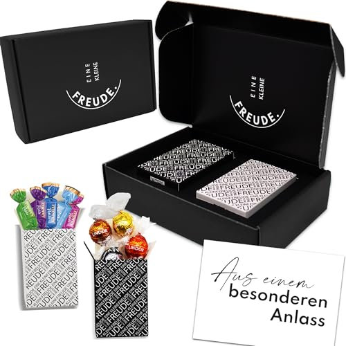 EINE KLEINE FREUDE. | Einzigartige „BESONDERER ANLASS“ Geschenkbox mit feinsten Schokolade Pralinen & Grußkarte