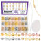 Swpeet Spacer Beads, 2402 Abstandshalter Perlen und elastische Schnüre mit Perlennadel Sortiment Kit, sortierte Armband Perlen Stern Perlen Runde Kugel Perlen Flache Kreis Perlen Herz Perlen