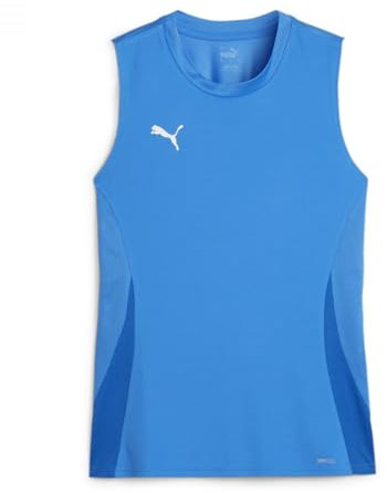 PUMA Unisex Teamgoal Sleeveless Jersey Wmn T-Shirt, Electric Blue Lemonade-puma White-puma Team Royal, M EU