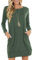 PrinStory Vestito invernale da donna, a maniche lunghe, casual, ampio, lavorato a maglia, con tasche laterali, Aa Vg Verde, XL