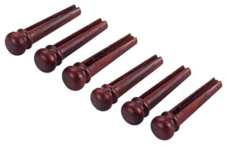 Toyvian 6pcs Redwood Guitar Bridge Pins Set Dot for Folk Acoustic Guitar String Pegs Replacement