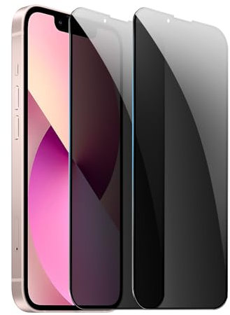 [2 Pack] Privacy Screen Protector for iPhone 13 mini,Anti-Spy Tempered Glass Film, Fingerprint Recognition, 9H Hardness, Anti Scratch, Anti Fingerprint