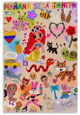 HFDCHBS Póster artístico de Karol G Mañana SerBonito con portada de álbum musical, póster artístico de personalidad, póster de arte de pared, decoración de sala de estar, dormitorio, pósteres de 30 x