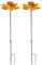 DIVCHI Bird Feeders Free Standing Flower Birds Feeding Station | Garden | Outdoor | Pole | Decorative | Wild Bird | Seed | Nut | Water | Bowl | Bath | Dish (Pack of 2) (Yellow)