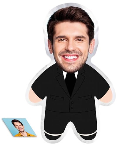 LucBuy Personalisiertes Gestaltetes Gesichtskissen, Individuell Foto Plüschpuppenkissen, Doppelseitiger 3D Druck, Sofadekoration Hässliche Kissen, Volti Cuscini Brutti (S5)
