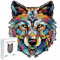 PASJO - Holzpuzzle Erwachsene mit Wolfmotiv 127 Teile 26x20 cm - Geschenkidee für Kinder - Holz Puzzle Wolf - Einzigartige Tierförmige Holz-Puzzle - Creative Jigsaw aus Holz für Erwachsene