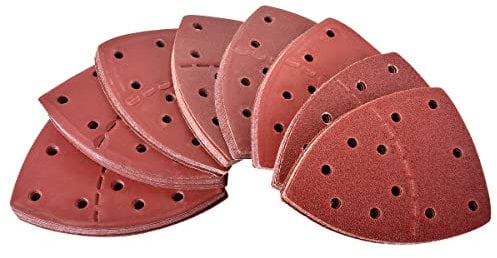 HOHXEN Confezione da 80 fogli abrasivi per mouse grana 60/80/120/180/240/320/400/800 per levigatrice multifunzione Bosch PSM 100A, PSM 200 AES, PSM 18 e tutti i multiutensili oscillanti
