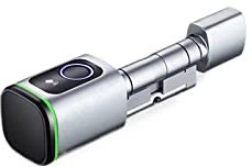 Smart Door Lock, Tuya APP Fingerprint RFID Card Euro Thumbturn Cylinder Lock Electronic Smart Door Lock Digital Keyless Replace,support fingerprint unlocking(Silver,A 35 B 35)