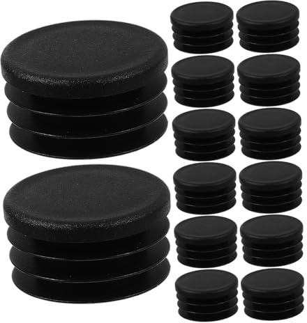 100pcs The Tubing Post End Insert Chair Leg Inserts Caps for Tubing Cap Furniture Leg Protector Chair End Caps Table Legs Glide Black Pvc ASAKKURA