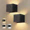 Dehobo Applique Murale Sans Fil - Moderne Lampe LED Murale Interieur USB Rechargeable - Noir Lampe de Chevet avec 3000K 4000K 6000K 1.5w 150 Lumen - pour Interieur Lampe de Salon - 2 Packs